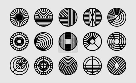 Photo for Set of abstract line circle logo design - Royalty Free Image