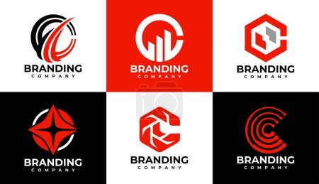 Photo for Bundle of letter C logo design template - Royalty Free Image