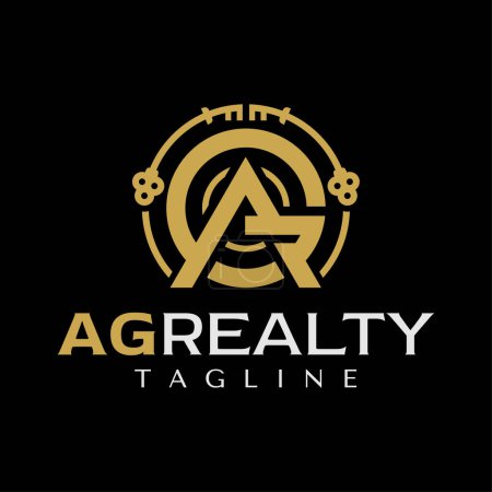 Carta inmobiliaria de lujo A G AG GA logo design