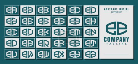 Téléchargez les illustrations : Forme de courbe abstraite lettre minuscule E EE logo design bundle - en licence libre de droit
