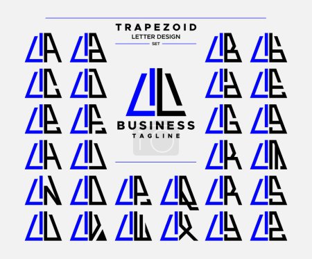 Ilustración de Línea moderna abstracta trapezoidal letra L LL logo diseño conjunto - Imagen libre de derechos