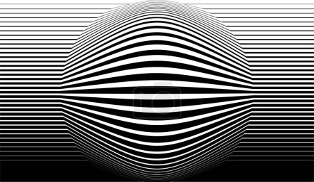 Modern black stripe line lens circle background