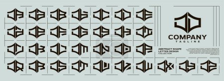 Lujo forma abstracta letra D DD logo vector conjunto
