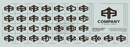 Lujo forma abstracta letra A AA logo vector conjunto