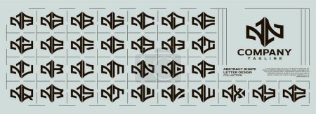 Lujo forma abstracta letra N NN logo vector conjunto