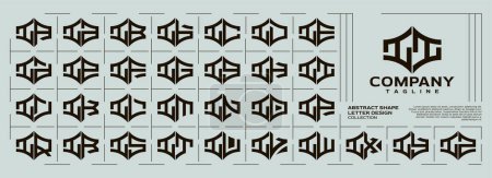 Luxe forme abstraite lettre I II logo vecteur ensemble