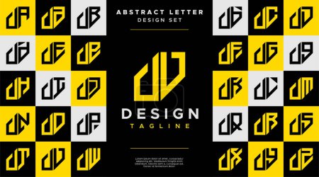 Einfache Unternehmen abstrakten Buchstaben U UU-Logo-Design-Set