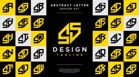 Simple business abstract letter S SS logo design set