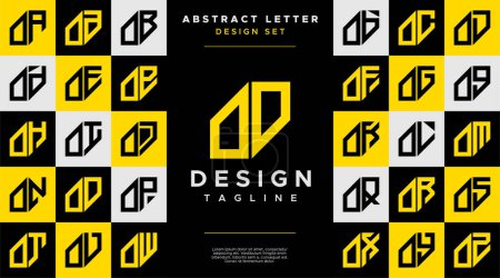 Simple business abstract letter O OO logo, number 0 00 design set