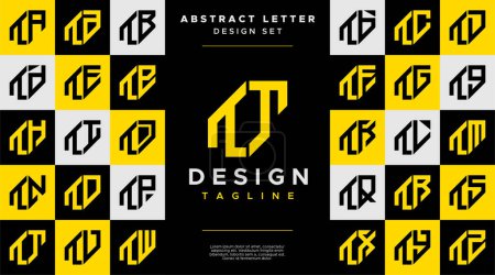 Téléchargez les illustrations : Simple résumé commercial lettre T TT logo design set - en licence libre de droit