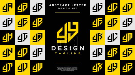 Simple business abstract letter Y YY logo design set