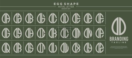 Sammlung von Lebensmitteln Eierform Buchstabe O OO Logo, Zahl 0 00 Design