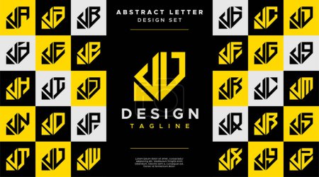Simple business abstract letter V VV logo design set