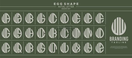 Sammlung von Lebensmitteln Eierform Anfangsbuchstaben W WW Logo Design