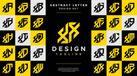Simple negocio abstracto carta X XX logo diseño conjunto
