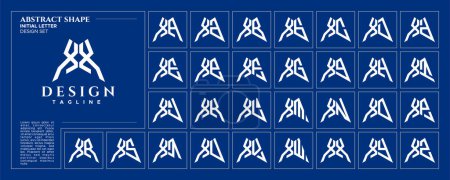 Téléchargez les illustrations : Lettre initiale abstraite moderne X XX logo design bundle - en licence libre de droit