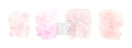 Illustration for Set of pink watercolor texture stain, Watercolor hand-painted art design suitable for decorating backgrounds, web headers, covers, wrapping paper, or cards. brush included in the file. - Royalty Free Image