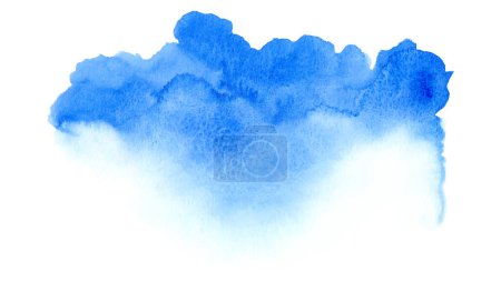Abstract watercolor blue sky paint isolated on white background. Hand-painted watercolor splatter stains artistic vector used as an element in the decorative design.