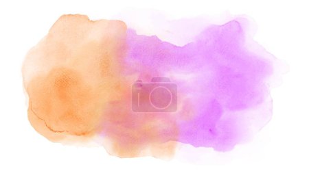 Abstract pink orange watercolor texture isolated on white background. Hand-painted watercolor splatter stains artistic vector used as an element in the decorative design.