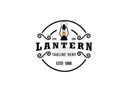 Illustration for Lantern vintage logo icon illustration Premium Vector - Royalty Free Image