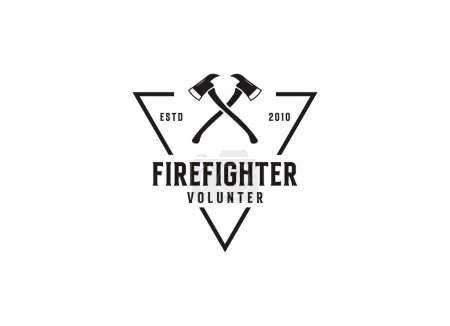 Téléchargez les illustrations : Fire department logos, modern and vintage style logo - en licence libre de droit