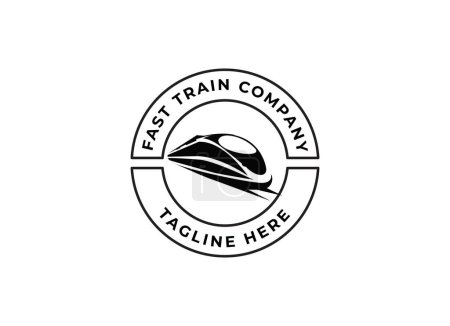 Illustration for Train logo vector illustration design.fast train logo.High speed train illustration logo-vector illustration - Royalty Free Image