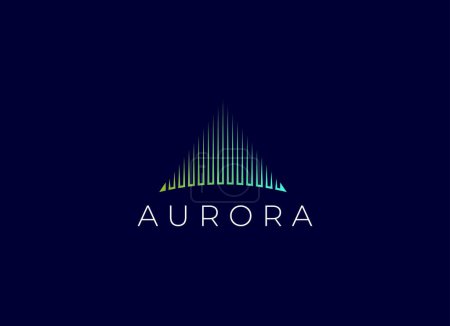 Illustration for Aurora Light Logo Design. Northern Light Logo - Royalty Free Image