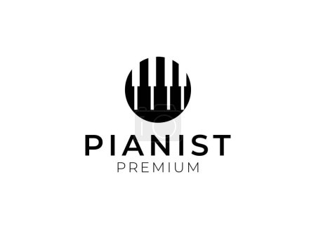 Téléchargez les illustrations : Conception de logo pour piano. Logo piano simple - en licence libre de droit