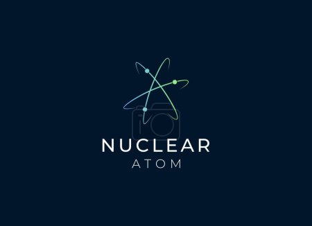 Illustration for Nuclear or atom logo design. Nuclear logo - Royalty Free Image