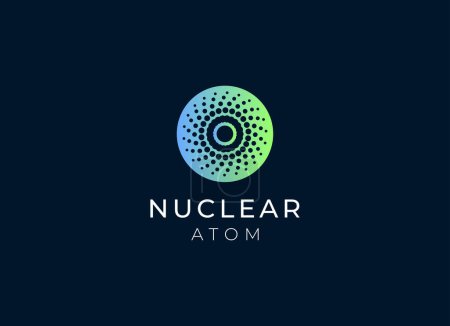 Illustration for Nuclear or atom logo design. Nuclear logo - Royalty Free Image
