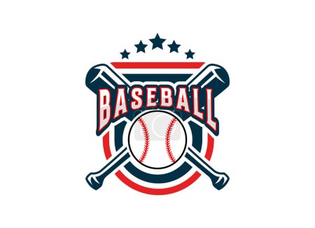 Illustration for Baseball logo design. Baseball Softball Team Club Academy Championship Logo Template Vector - Royalty Free Image