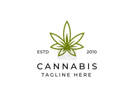 Ilustración de Icono del vector del logotipo de la hoja de cannabis. emblema del logotipo de la marihuana medicinal. Diseño del logotipo del emblema del cannabis - Imagen libre de derechos