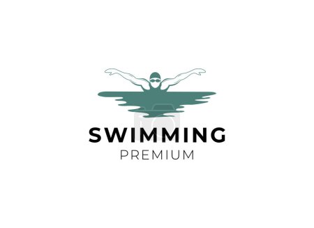 Swimming Sport Label logo design inspiration