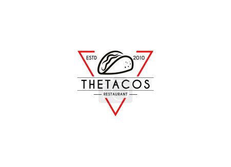 Illustration for Tacos emblem food logo design. Mexico tacos logo design - Royalty Free Image