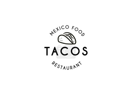 Illustration for Tacos emblem food logo design. Mexico tacos logo design - Royalty Free Image