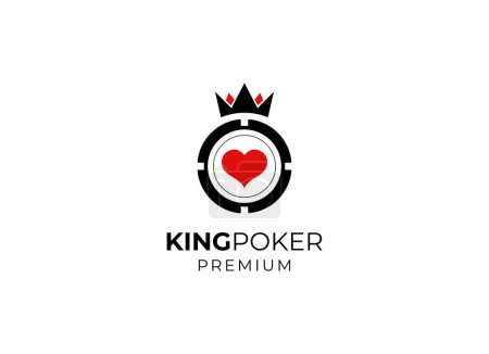 Diseño del logo del club de poker. Vector del elemento logo de la moneda de póquer