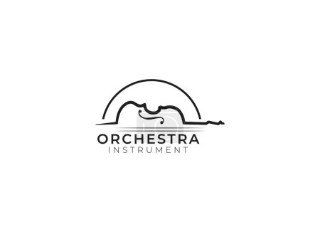 Téléchargez les illustrations : Violon alto orchestre logo design. - en licence libre de droit