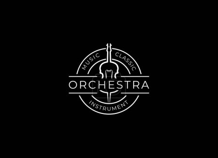 Illustration for Violin viola orchestra logo design. - Royalty Free Image