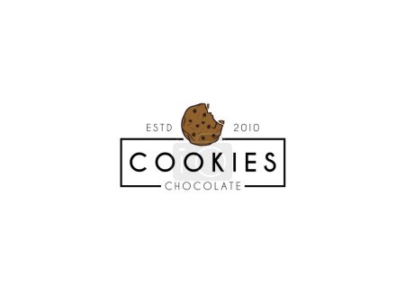 Téléchargez les illustrations : Logo Cookies Créatifs. Logo Cookies Choco. Impressionnant logo vectoriel d'affaires. - en licence libre de droit