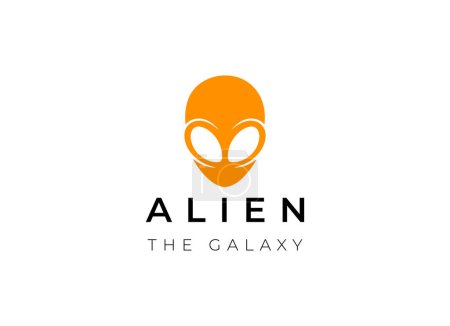 Illustration for Alien head, vector logo icon - Royalty Free Image