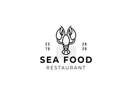 Illustration for Crayfish Prawn Shrimp Lobster Claw Seafood Logo Design Inspiration - Royalty Free Image
