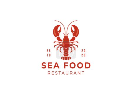 Illustration for Crayfish Prawn Shrimp Lobster Claw Seafood Logo Design Inspiration - Royalty Free Image