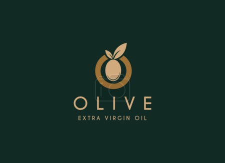 Téléchargez les illustrations : Logo de l'huile d'olive icône vectorielle design nature beauté et santé - en licence libre de droit