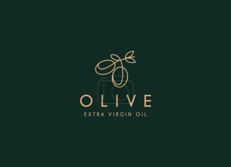 Téléchargez les illustrations : Logo de l'huile d'olive icône vectorielle design nature beauté et santé - en licence libre de droit