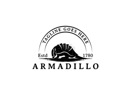 Armadillo hipster vintage logo vectoriel icône illustration