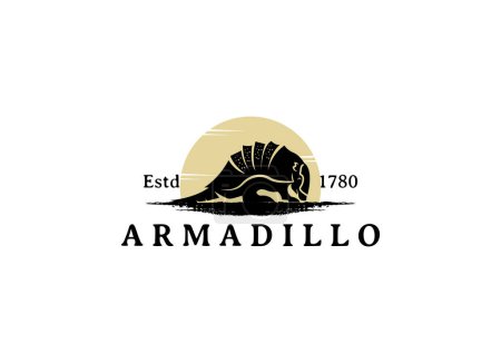 Ilustración de Armadillo hipster vintage logo vector icono ilustración - Imagen libre de derechos