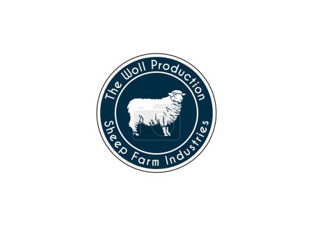 Illustration for Sheep wool factory emblem template. Sheep head. Design element for logo, label,sign. Vector image - Royalty Free Image