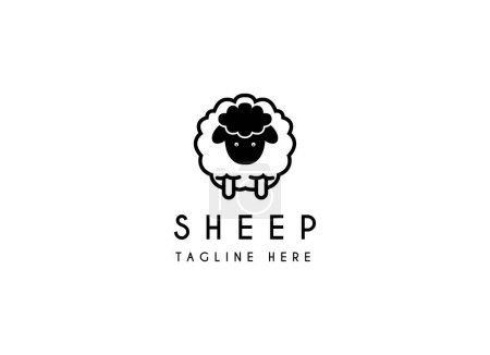 Illustration for Sheep wool factory emblem template. Sheep head. Design element for logo, label,sign. Vector image - Royalty Free Image
