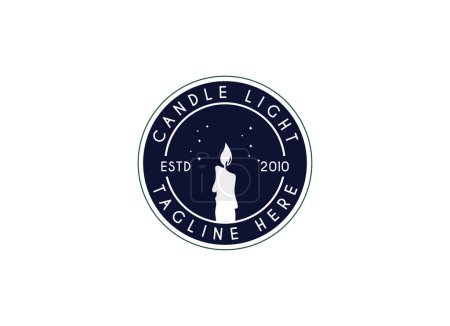 Kerzenlicht-Logo. Silhouette candle logo design für shop branding.