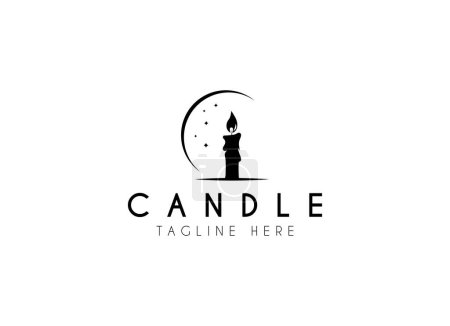Kerzenlicht-Logo. Silhouette candle logo design für shop branding.